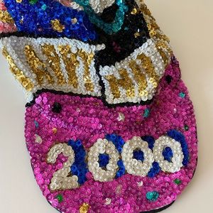 2000 y2k sequined hat New Year beaded vintage